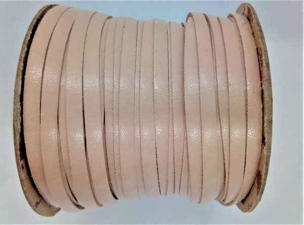 Känguru-Flechtband-Flechtlederriemen - Meterware  4,7 mm lose - Weiß